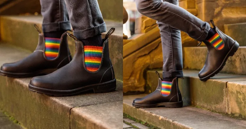 Blundstone boots with rainbow gore
