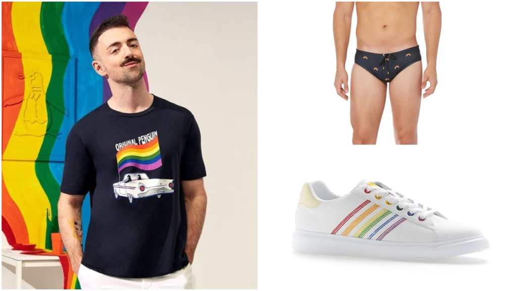 Penguin's Pride collection features t-shirts, swimwear, footwear and accessories. (Penguin)