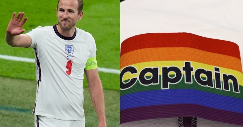 Harry Kane rainbow armband for Euro 2020 game against Germany