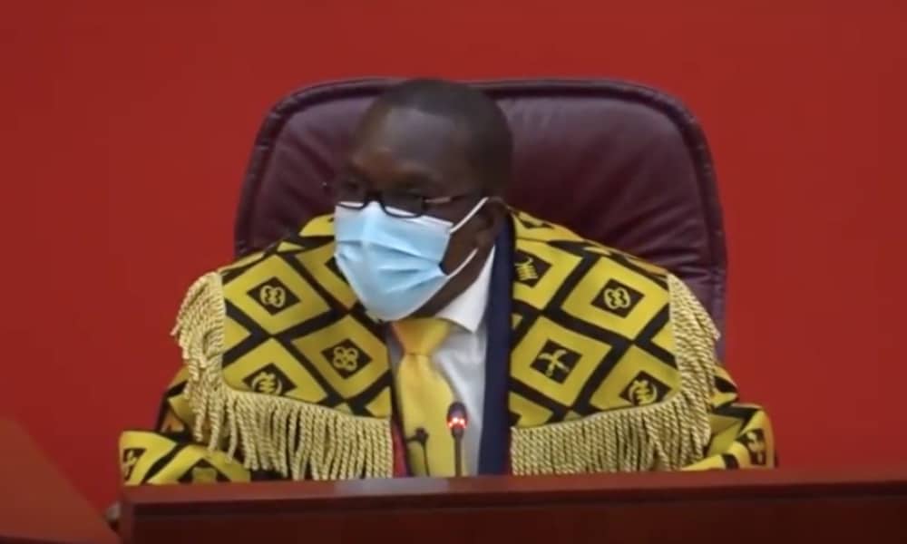 Alban Bagbin, Ghana's speaker of parliament, delivers his acceptance speec