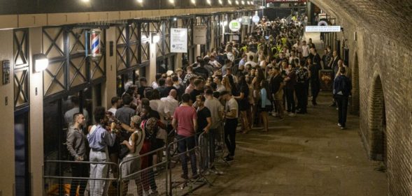 Club-goers queue to get in to Heaven nightclub