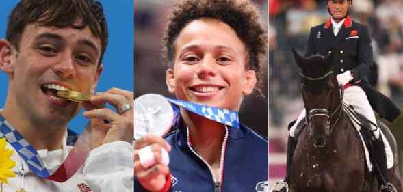 Tom Daley, Amandine Buchard and Carl Hester at the 2020 Tokyo Olympic games
