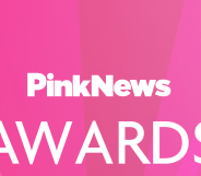 A graphic with the words 'PinkNews Awards on a pink background