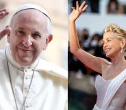 Pope Francis Sharon Stone