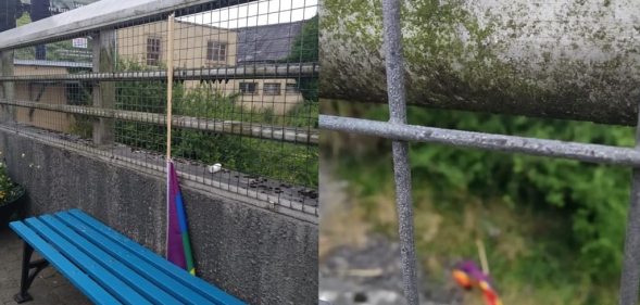 Pride flags were destroyed by vandals in Claremorris, Mayo in Ireland