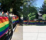 Slovenia LGBT activists Pride flags Hungary Poland