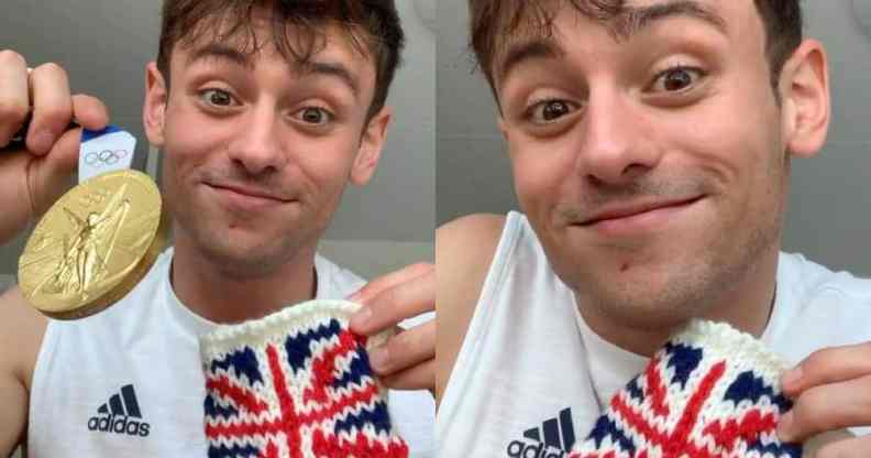 Tom Daley talks crocheting and knitting on Instagram and shows pouch for his Olympic gold medal