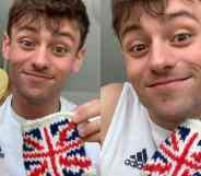 Tom Daley talks crocheting and knitting on Instagram and shows pouch for his Olympic gold medal