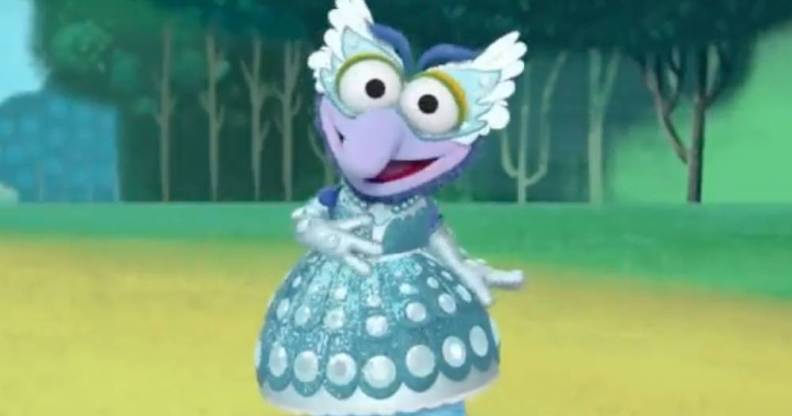 Gonzo wears a beautiful dress in the Muppet Babies episode Gonzo-rella
