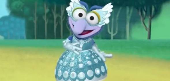 Gonzo wears a beautiful dress in the Muppet Babies episode Gonzo-rella