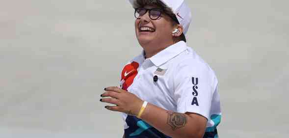 Alana Smith competing in the Women's Street Prelims Heat 3 at the 2020 Tokyo Olympics