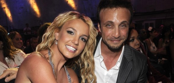 Britney Spears and Larry Rudolph in the audience at the 2008 MTV Video Music Award
