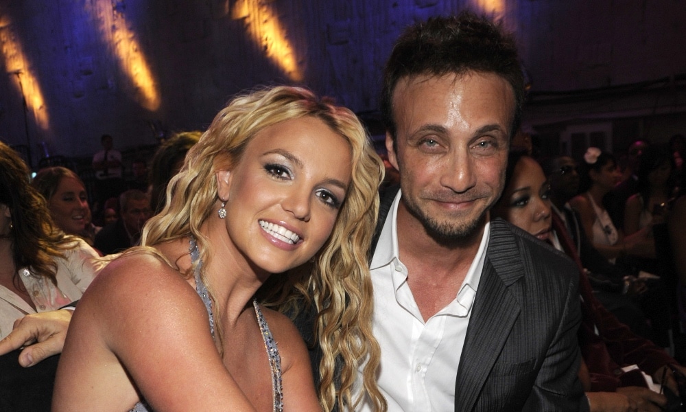 Britney Spears and Larry Rudolph in the audience at the 2008 MTV Video Music Award