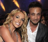 Britney Spears and Larry Rudolph in the audience at the 2008 MTV Video Music Award