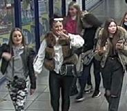 CCTV footage of the suspects, showing a group of young women