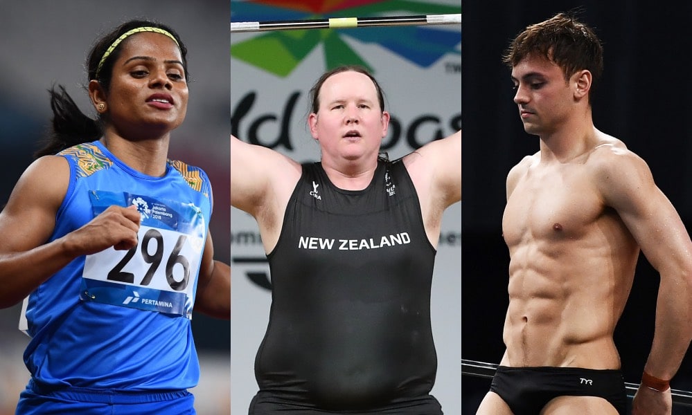 Dutee Chand, Laurel Hubbard and Tom Daley