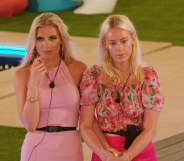 Chloe and Georgia in the Love Island villa.
