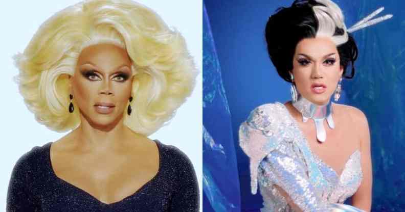 side by side of RuPaul and Drag Race alum Manila Luzon