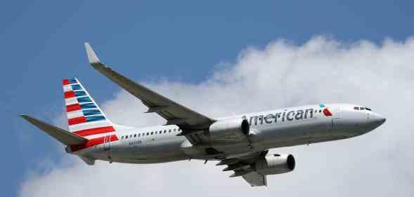 An American Airlines plane in flight