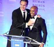 Governor Andrew Cuomo next to Human Rights Campaign's president Alphonso David