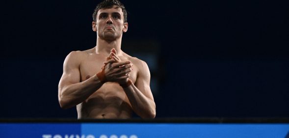 Britain's Tom Daley competes in the preliminary round of the men's 10m platform diving