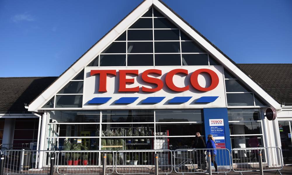 The shop front of supermarket chain Tesco