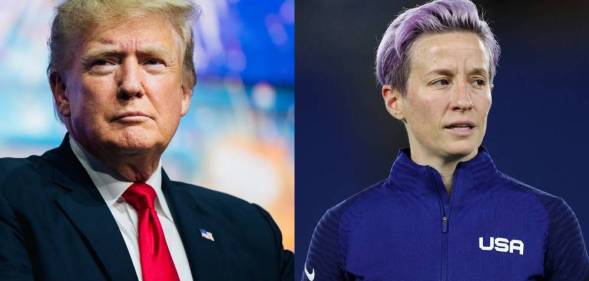 Side by side image of Donald Trump and Megan Rapinoe
