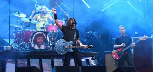 Foo Fighters perform on stage during Lollapalooza 2021