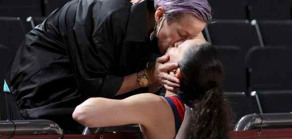 Megan Rapinoe sue bird olympics kiss