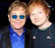 A picture of Elton John and Ed Sheeran attend the 55th Annual GRAMMY Awards