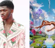 Lil Nas X posing for a photo at the BET Awards and Lil Nas X's album artwork