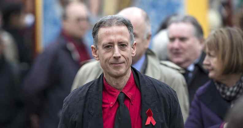 Peter Tatchell arrives at St Margaret's Church to attend the funeral for Tony Benn on March 27, 2014 in London, England.