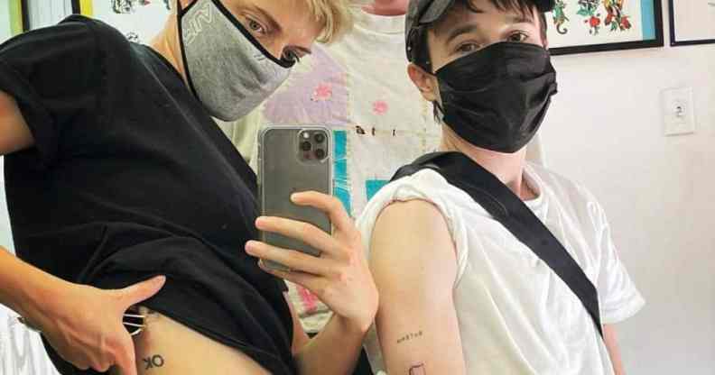 Mae Martin and Elliot Page show off their matching tattoos