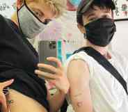 Mae Martin and Elliot Page show off their matching tattoos