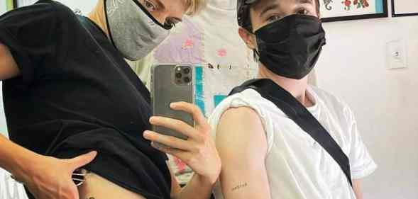 Mae Martin and Elliot Page show off their matching tattoos