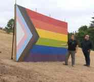 Erin and Jaybill McCarthy Newberg Oregon progress Pride flag farm