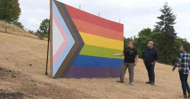 Erin and Jaybill McCarthy Newberg Oregon progress Pride flag farm