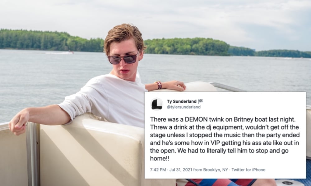 'Demon twink' causes X-rated chaos at 'Britney boat party' | PinkNews