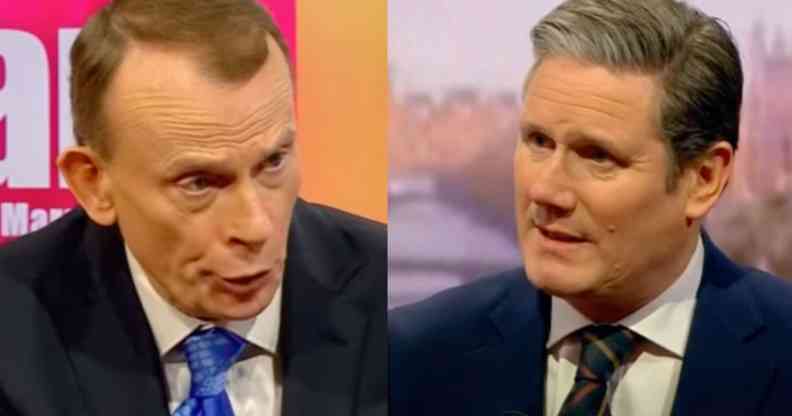 Andrew Marr interviewing Keir Starmer on BBC 1