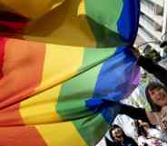 Participant march in the Tokyo Rainbow Pride parad