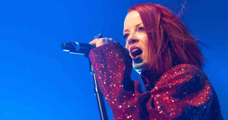 Shirley Manson of Garbage performs on stage at Alhambra Theatre