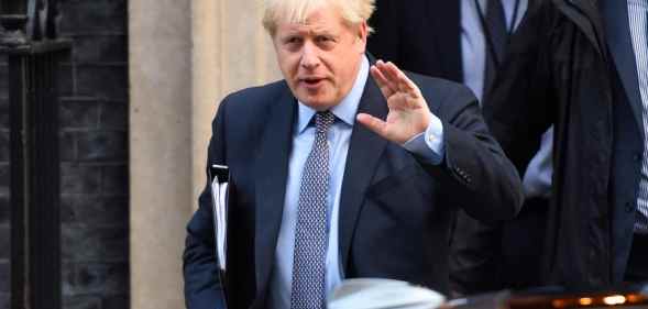 Boris Johnson leaving the House of Commons.