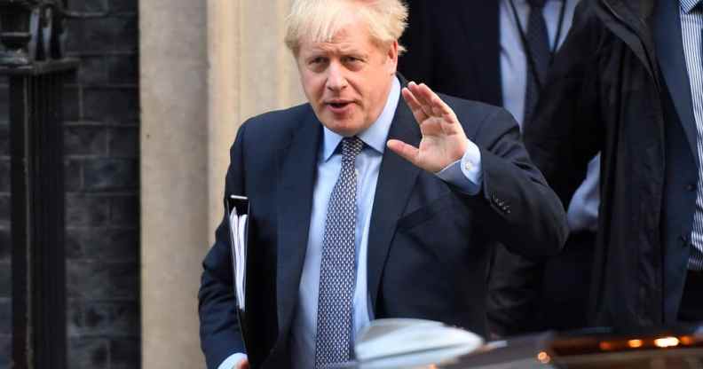 Boris Johnson leaving the House of Commons.
