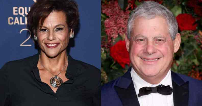 A side by side image of trans actor and Broadway star Alexandra Billings and British theatre producer Cameron Mackintosh