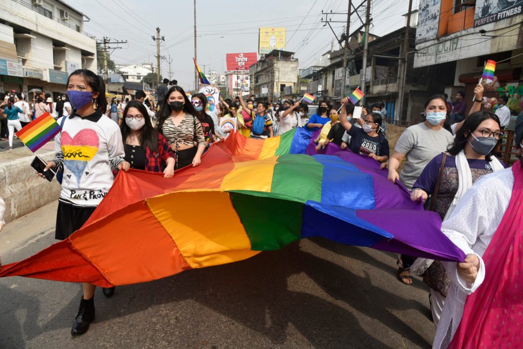 Youth takes part in the annual LGBT pride parade