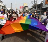 Youth takes part in the annual LGBT pride parade