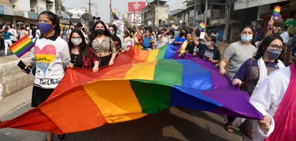 Youth takes part in the annual LGBT pride parade