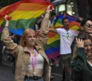 Thousands of people march on the streets during the annual Sofia LGBT Pride parade in Sofia, Bulgaria