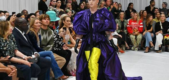 Bimini Bon Boulash walks the runway at the Richard Quinn SS22 show