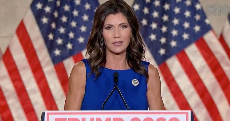 South Dakota governor Kristi Noem speaks at the 2020 Republican National Convention, South Dakota